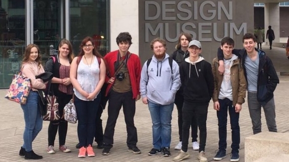 Students outside the Design Museum