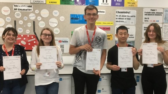 The students who took part in the Cambridge Chemistry Challlenge