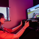 Esports student playing F1